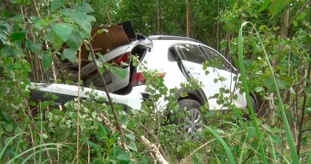 Очутился в кустах: автомобиль съехал в кювет с трассы под Дзержинском