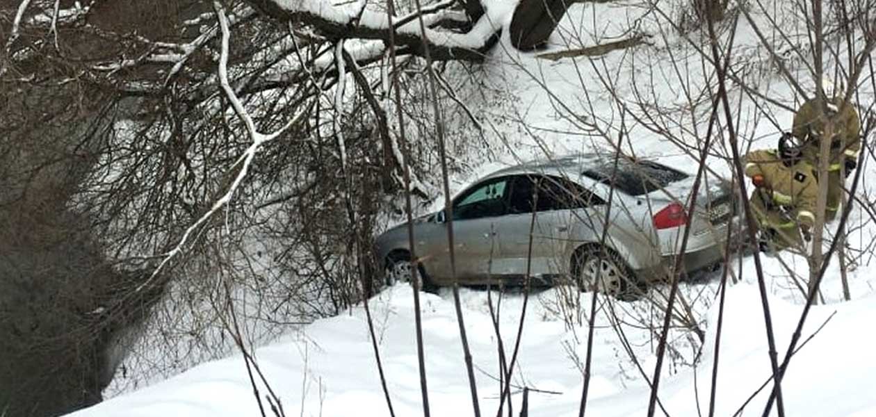 В Сарове водитель иномарки вылетел с моста и чуть не угодил в реку