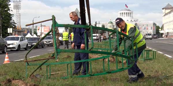 С площади Дзержинского убрали цветники