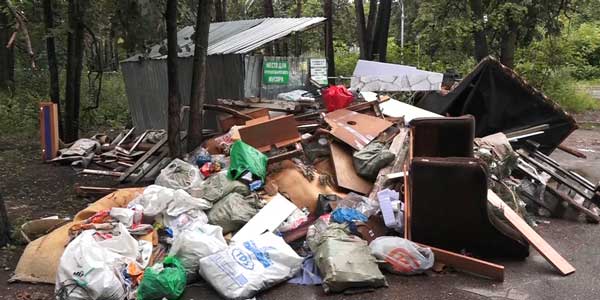 Крупную свалку бытового мусора обнаружили на одной из улиц Дзержинска