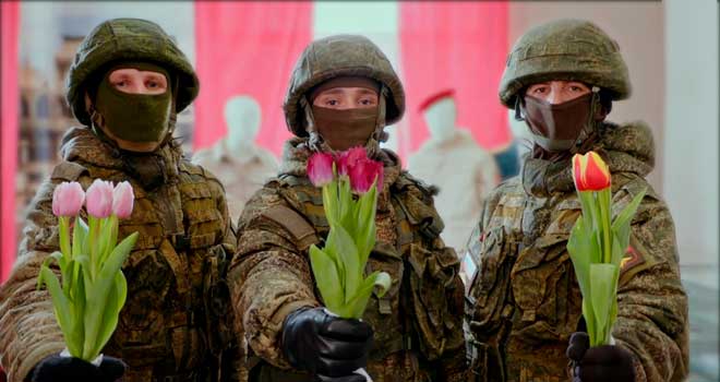 Участвующие в СВО военные поздравили женщин Дзержинска с наступающим 8 Марта